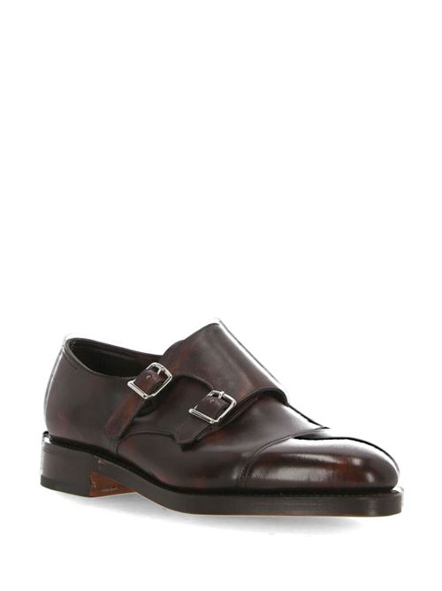 Brown leather buckle monk shoes JHON LOBB | 228192L2Y